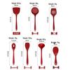 Silicone Kitchenware Set: Non-stick Spatula, Salad Spoon, Slotted Spoon, Rice Spoon, Flour Scoop, Strainer