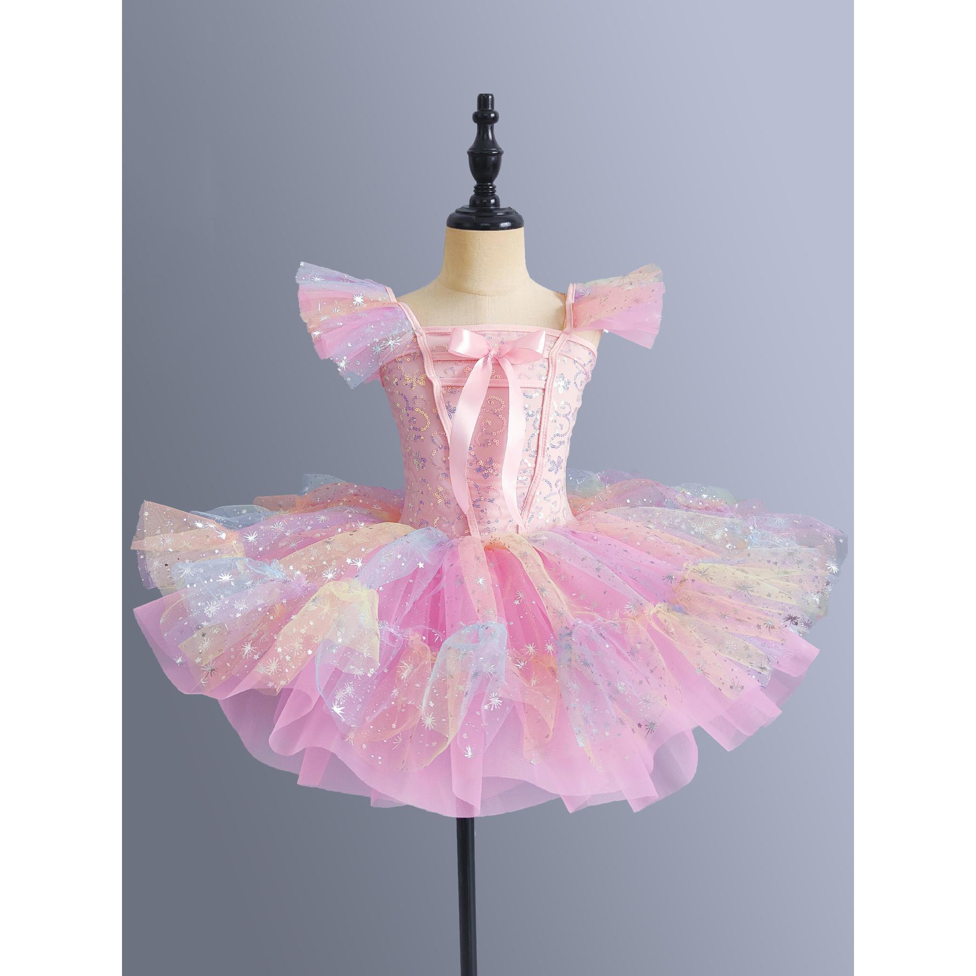 

Белое балетное платье-пачка с пайетками для малышей, танцевальные костюмы для джазовых танцев для девочек, детские наряды для балерин, детская одежда для бальных танцев 140cm