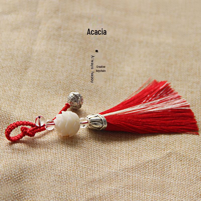 Elegant Lotus & Palace Bell Tassel Keychain Pendant for Bags & Cars