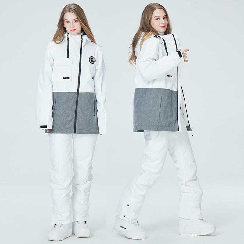 New ski suit, snowboard and double board men's and women's winter outdoor warm thickened ski suit set