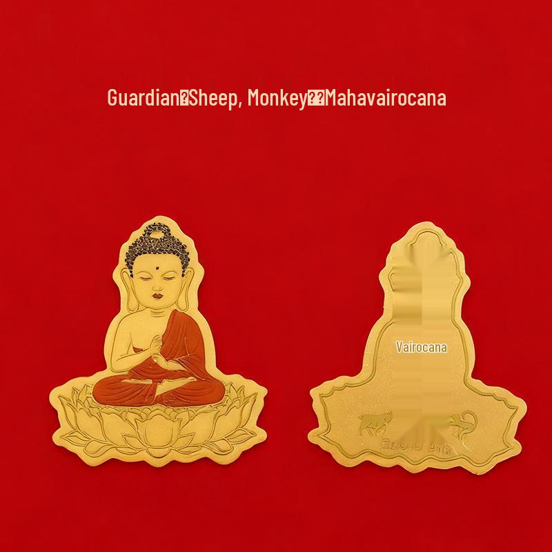 Gold 999 Phone Sticker: Eight Guardian Deities & Zodiac Buddha Bodhisattva