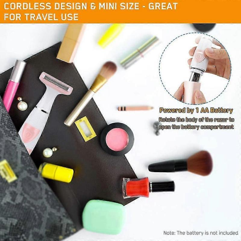 Elektrorasierer für Frauen, Kabelloser batteriebetriebener Elektrorasierer, Wasserdichter Bikinitrimmer für Nass-/Trockenanwendung, Tragbarer Haar