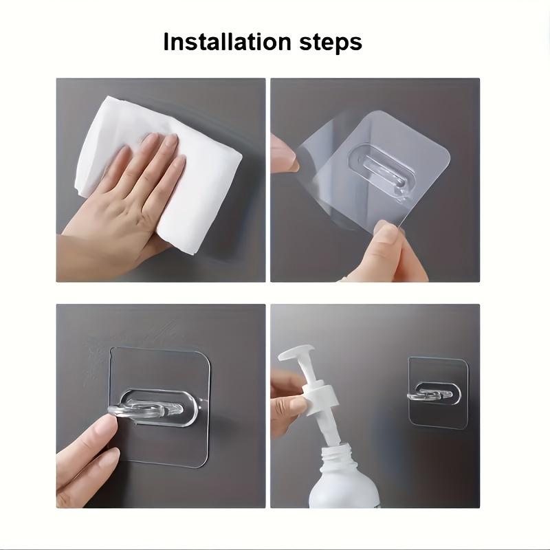 Adhesive Spray Bottle Hook Wall Hooks Without Nails, Adhesive Hooks for Bathroom and Kitchen, Curtain Rod Hooks