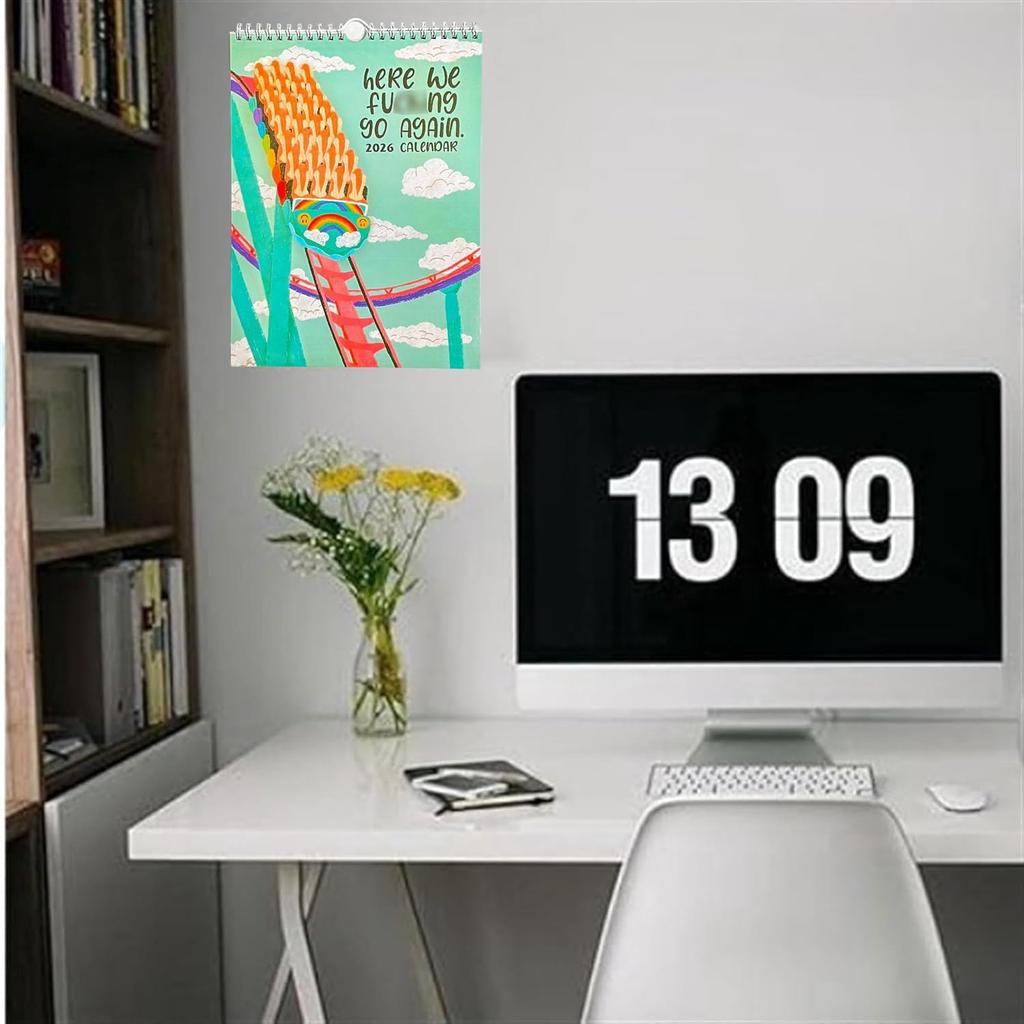 Here We Go Again 2026 Calendar, Here We Go Again Calendar, Fun Hanging Month Hanging Calendar, Match Your Witty Personality, Novelty Planning Wall