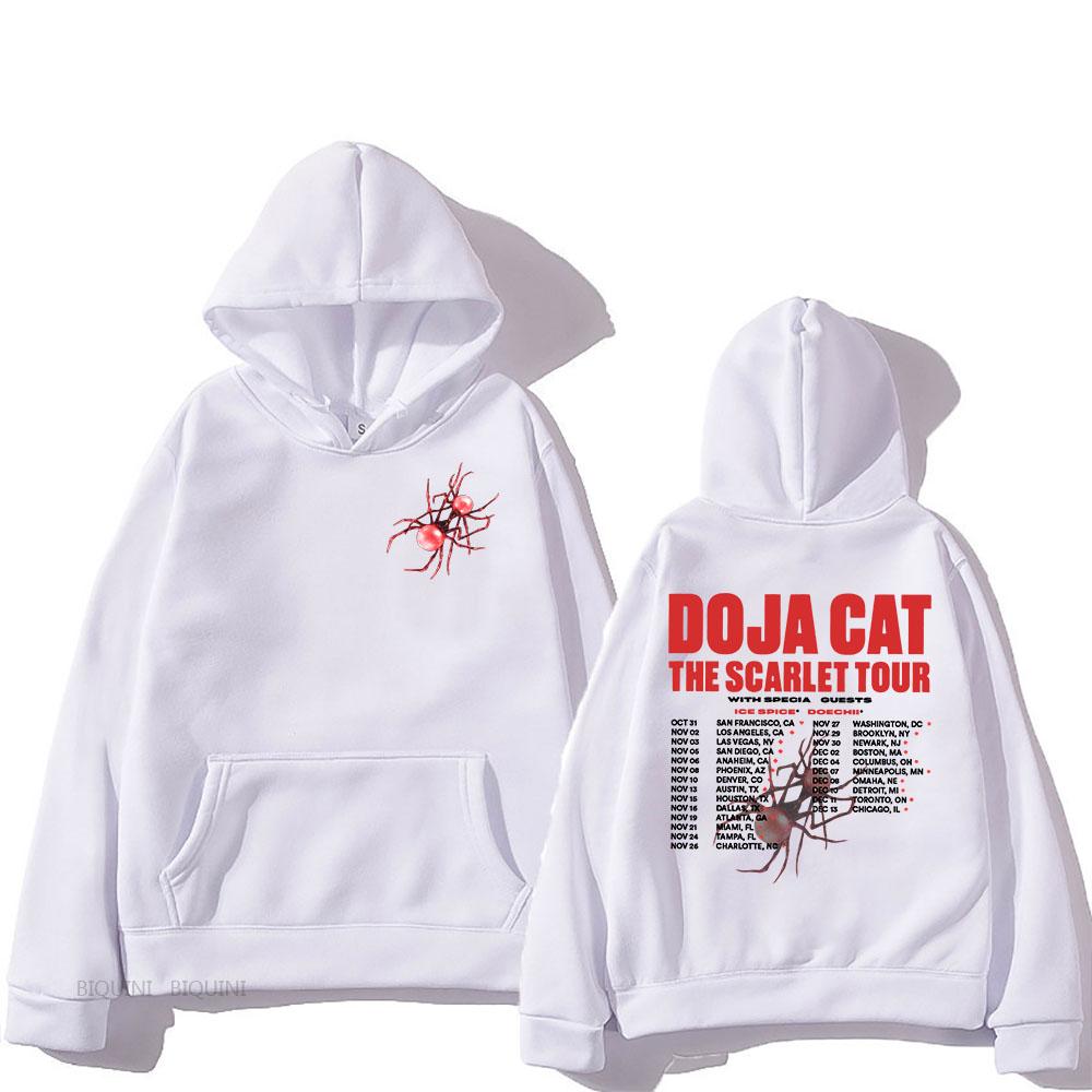 

Doja Cat The Scarlet Tour Толстовки з довгим рукавом Чоловічі/жіночі світшоти з капюшоном Весняні зручні флісові повсякденні пуловери XXL білий
