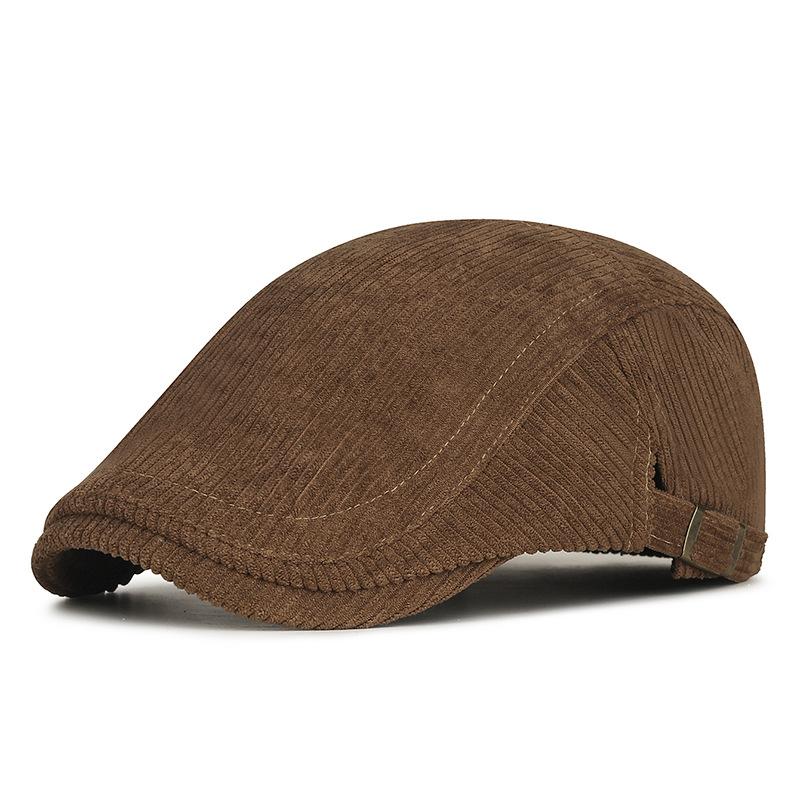 Осенне-зимняя вельветовая регулируемая кепка для мужчин и женщин, ретро, однотонная, вельветовая, передняя кепка кофейный