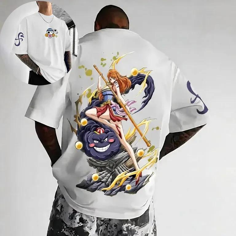 

One Piece Boa Hancock Pirate Empress Snake Princess Oversized T-Shirt Anime Streetwear for Men Women Casual Tees M білий