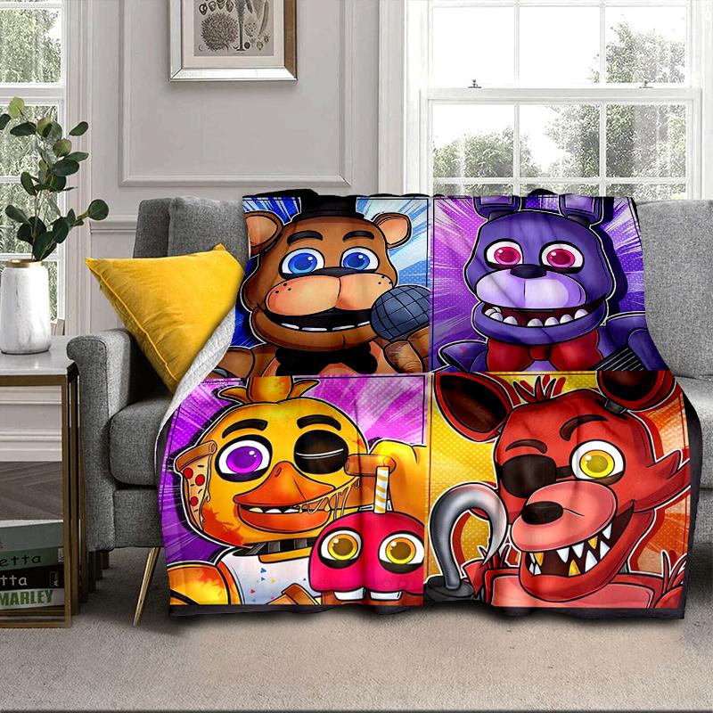 Fnaf Charakter Collage Decke Flanelldecke für Bett, Sofa, Camping, Wandern, Picknick Zubehör, Geschenk für Familie Fan Geschenke