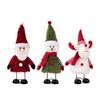 Weihnachtsthema Hüpfende Federbasis Schneemann Weihnachtsmann Ornament Für Feiertagstischplatte Regal Dekoration Set