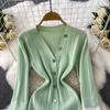 Autumn Winter Women V-neck Full Sleeve Knitted Pullover Sweater Party Long Maxi Mermaid Dresses