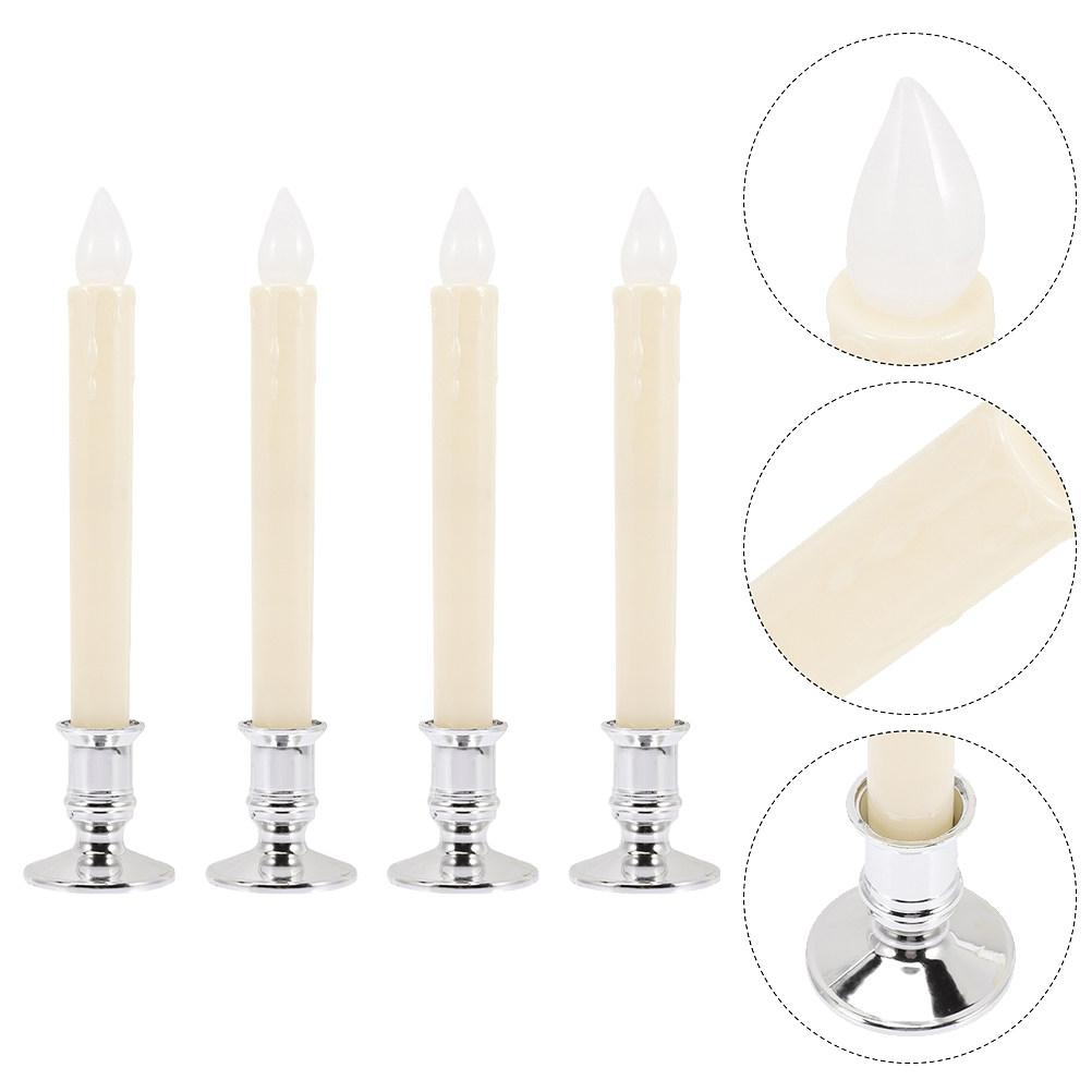 4Pcs Lights Flameless LED Flickering Candles for Wedding Christmas Holiday Party Romantic Decor