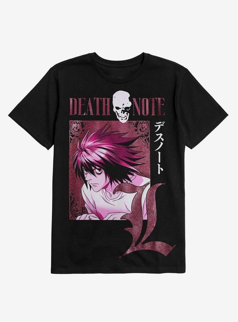 S High Street Punk Print ShortSleeved Death Note TShirt Fashion Top Casual Streetwear Casual Loose Cotton TShirt Unisex