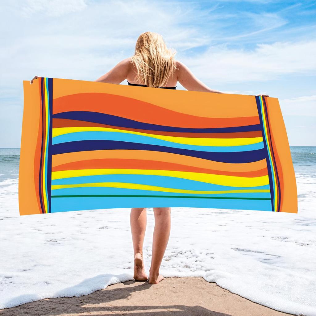Customizable Large Microfiber Surfing and Beach Towel - Absorbent and Quick-Dry for Adults