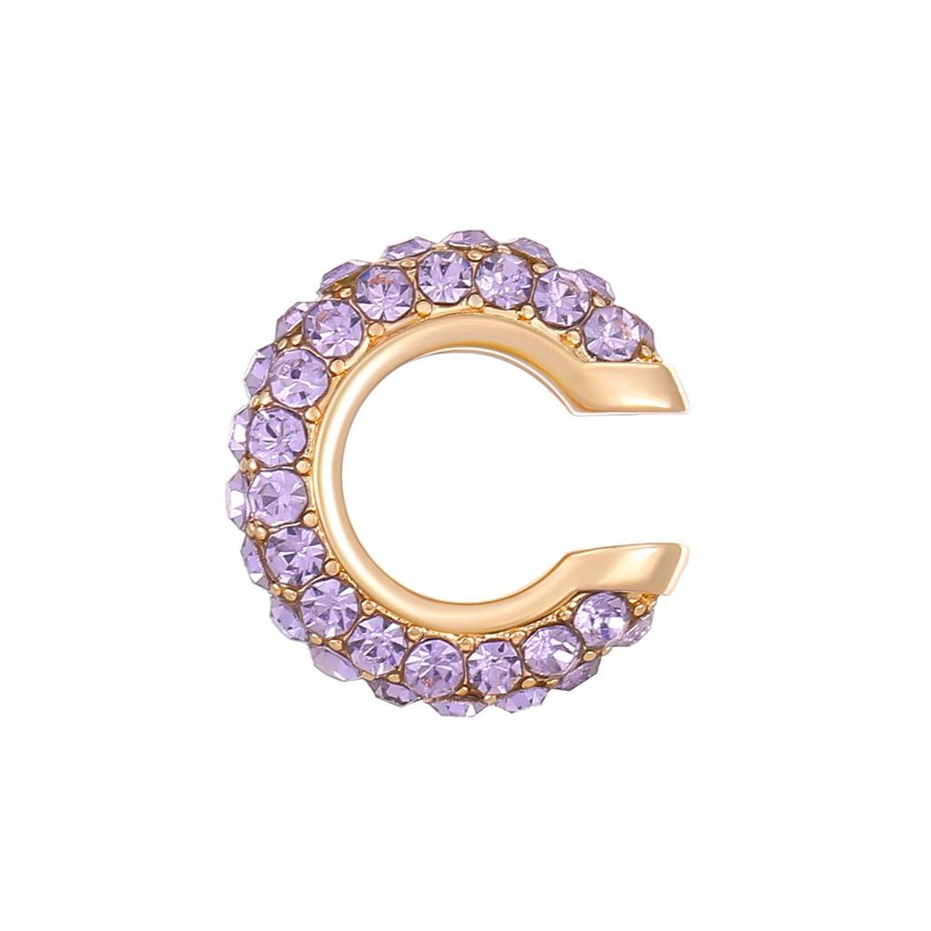 European & American Popular C-shaped Rhinestone Ear Cuff Earrings, No Piercing Needed for Women