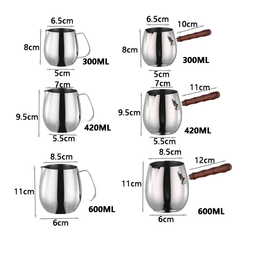 Stainless Steel Latte Art Cup 300ml/420ml/600ml Coffee Maker Turkish Coffee Pot  Restaurant