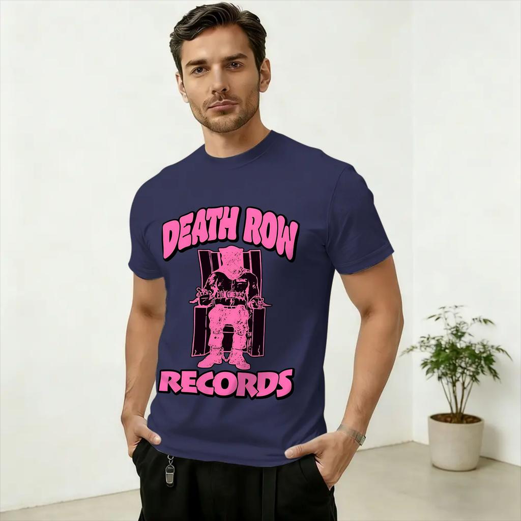 Vintage Death Row Records TShirt for Unisex Crewneck 100 Cotton T Shirts Short Sleeve Tee Shirt Plus Size Clothes