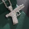 Neue europäische und amerikanische Zirkon-Halskette Kleine Handfeuerwaffe Halskette Beliebter Zirkon Handfeuerwaffe Maschinengewehr Zubehör