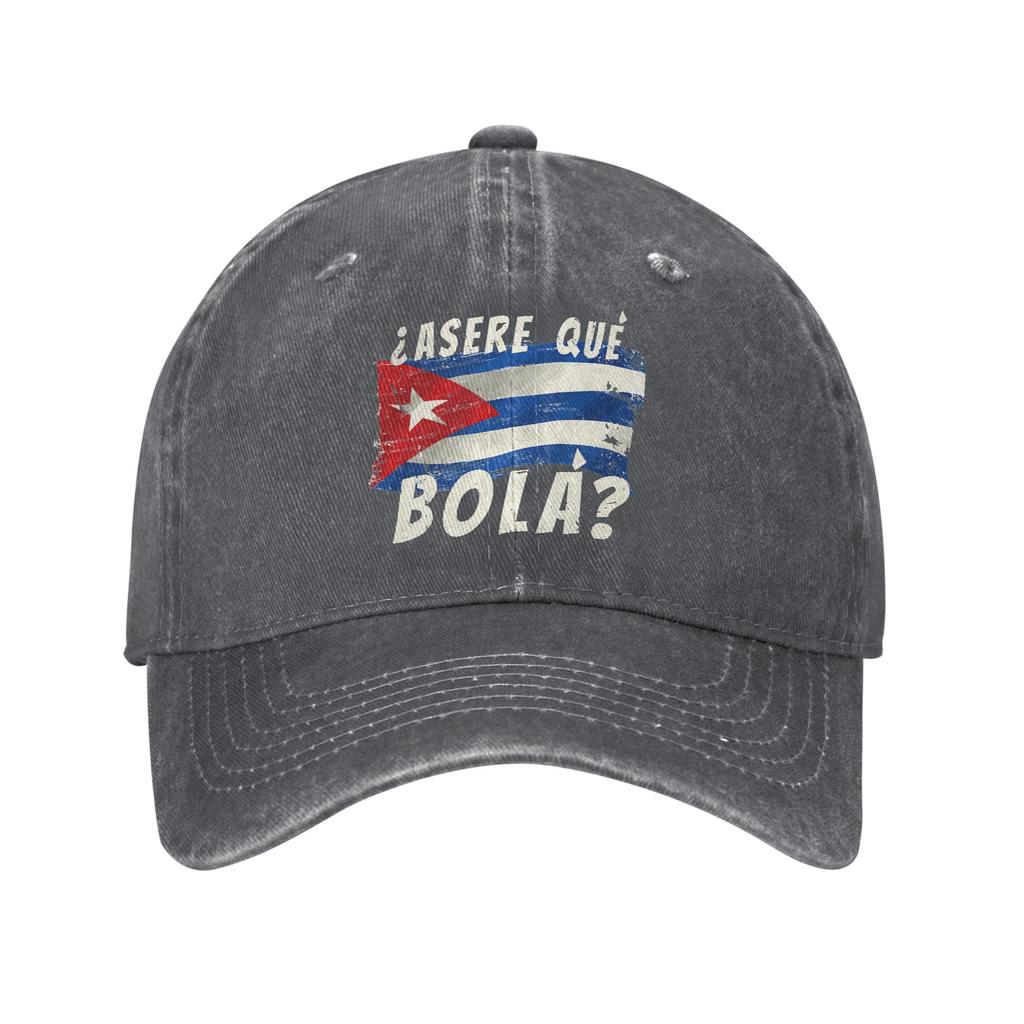 Classic Funny Cuban Greeting Asere Que Bola Baseball Cap Unisex Distressed Denim Washed Snapback Hat Flag Outdoor Adjustable Hat