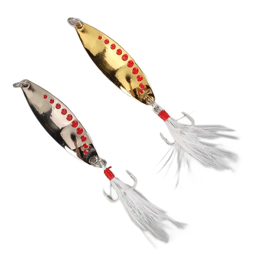2pcs Fishing Lures Metal Hard Baits Bass Trout Luminous Metal Fishing Lure Baits with Treble Hooks10g