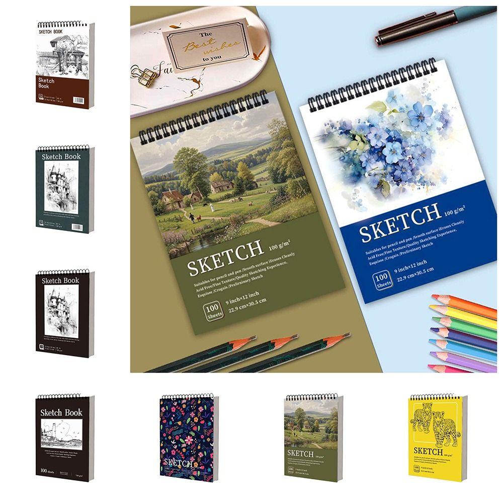 100 Sheets Coil Sketchbook Perforated Pages Sketching Notebook  Marker Painting