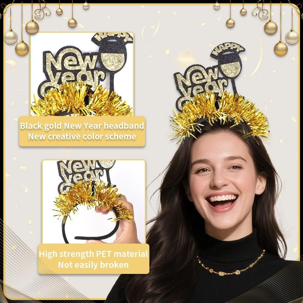 Star/Crown 2026 New Year Headband Sequin Glitter Hair Hoop  Cosplay Supplies