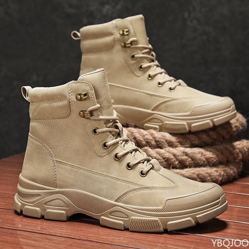 

New anti slip wear resistant work boots for men comfortable casual shoes fashionable versatile mens footwear 39 хаки