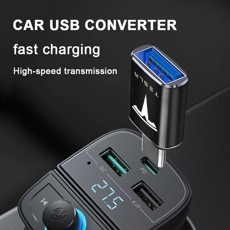 1Pcs Car Usb Type C Cable Converter Charging Adapter Car Accessories For Tesla Model S Model X Model Y Model 3 Roadster SpaceX Accessory