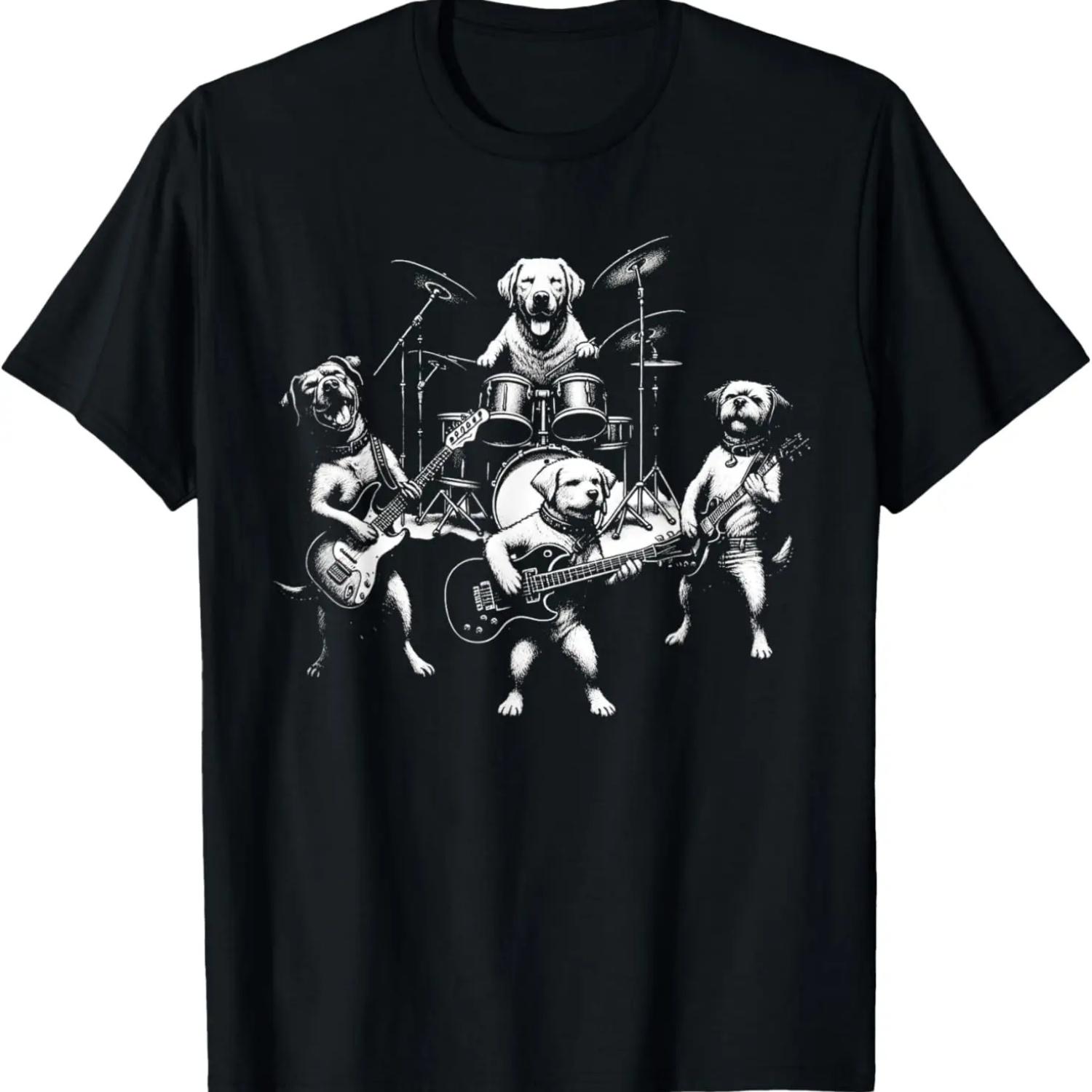 

Забавная футболка с собакой-рок-группой, играющей хэви-метал XXXXXL чёрный