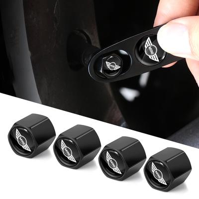 Fashion Car Tire Valve Caps with Car Badge Keyring Keychain Set For Cooper One S Clubman R50 R53 R56 R60 F55 F56 R57 R58 R59