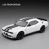 1/22 Dodge Challenger SRT Hellcat Alloy Musle Car Model Diecasts Metal Sports Car Vehicles Model Sound Light Childrens Toy Gift