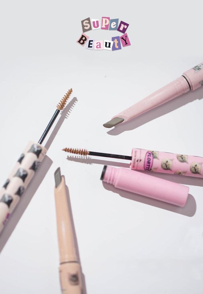 Flortte Eyebrow Natural Pencil Liquid Eyebrow Pencil Smooth Tip Eyebrow Mascara Coloring Eyebrow Eyebrow Oval Core 1 Piece 2-in-1 & Long-Lasting