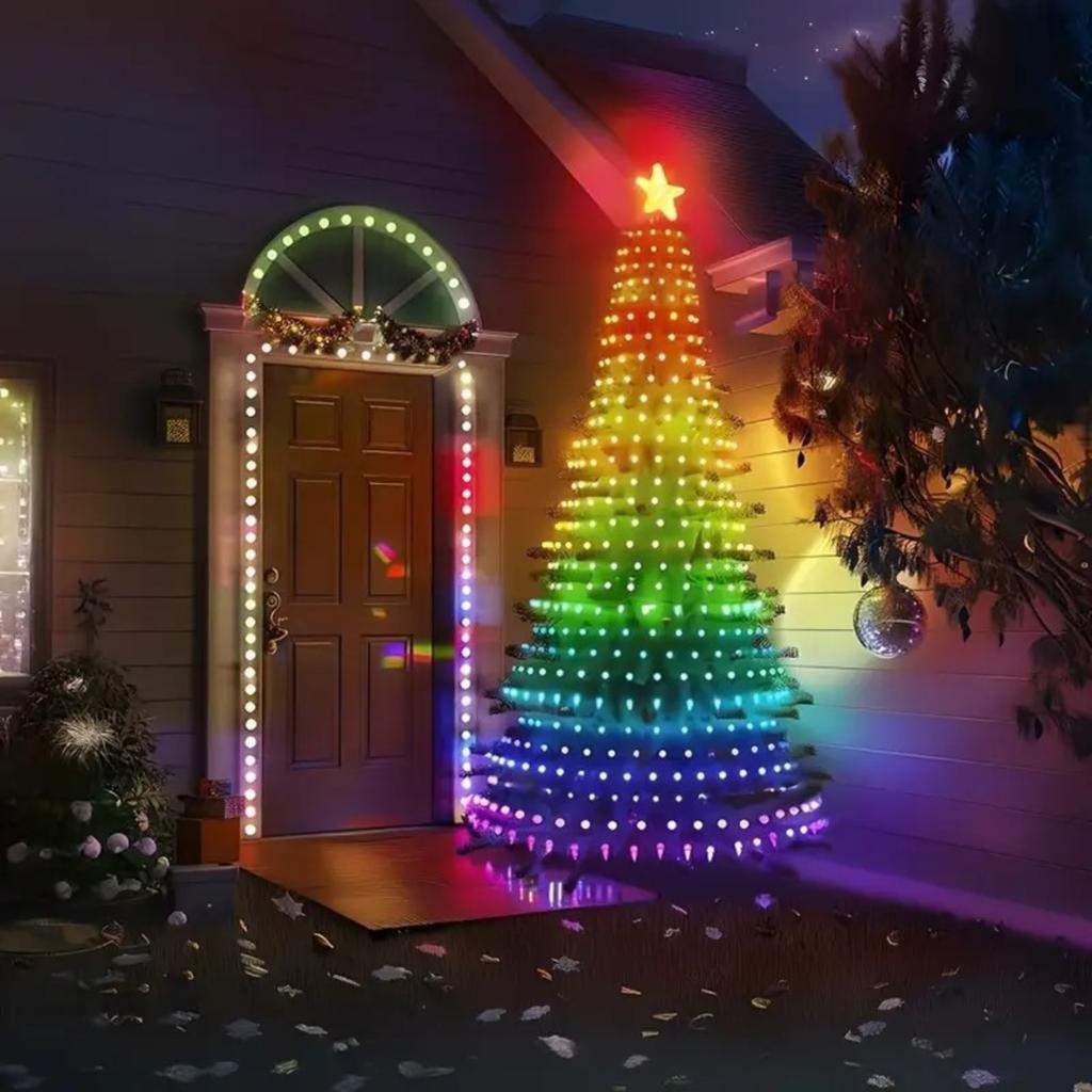 Christmas Tree Light Bluetooth  Dot Control Leather Wire Light Christmas Festival Decorative Light Smart Christmas Tree Light String