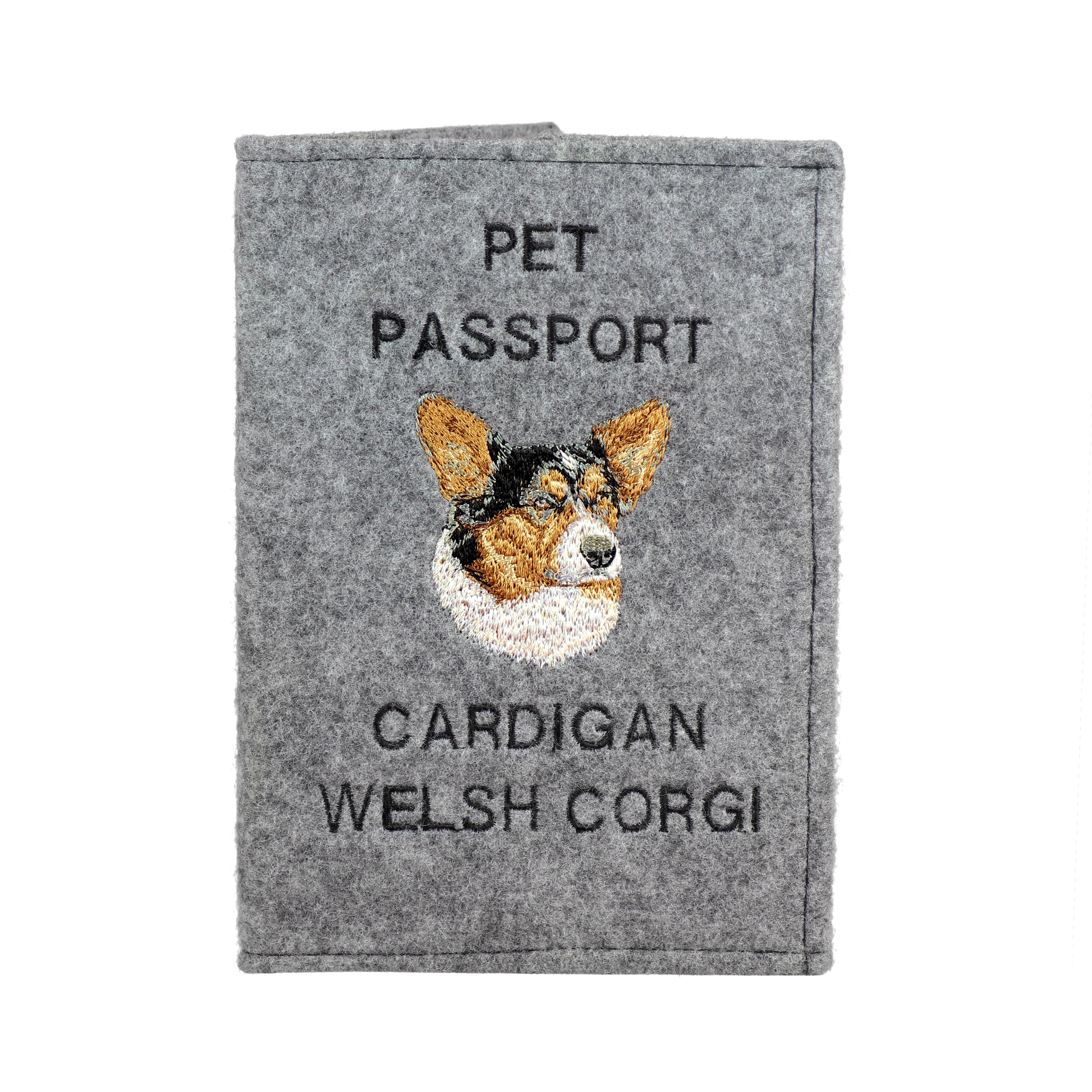

Cardigan Welsh Corgi - Dog passport case, document case, gift for the traveller from the Art-Dog brand сірий колір