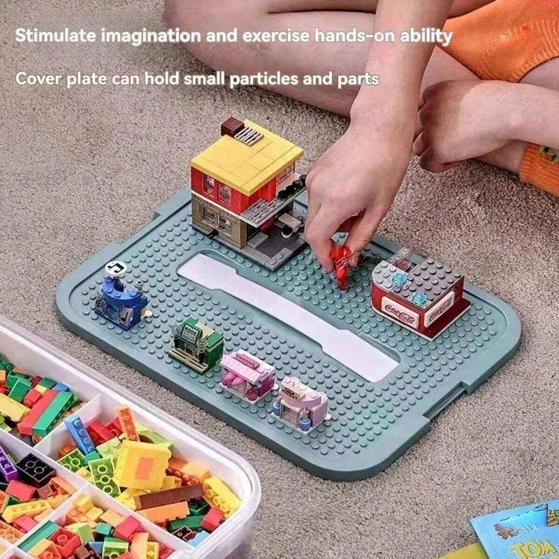 Opbergdoos Bouwstenen voor 2 Lagen Geclassificeerd Transparant Kinder Speelgoed Organizer met Deksel Stapelbaar EHBO-koffer Medicijnen