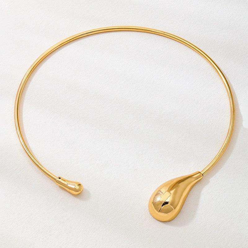 Exaggerated Alloy Water Drop Shape Metal Glossy Collar Necklace Accessories Trend Niche High Sense Spice Girl Necklace