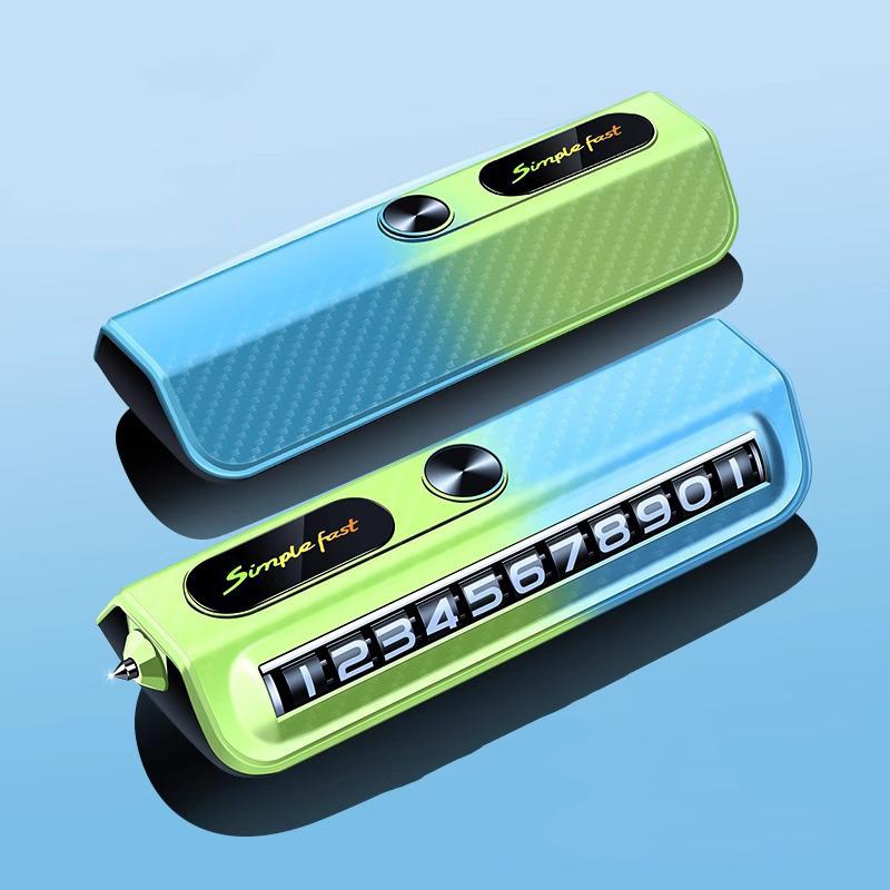 Multi-functional Auto Parking Number 2-in-1 Safety Window Breaker Interior Phone Number Car Decoration Temporary License Plate