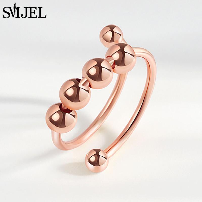 Anelli Antistress Ansia Fidget per Donna Multipli Cristallo Fiore Sole Cuore Metallo Spinner Anello Rotante Gioielli da Matrimonio