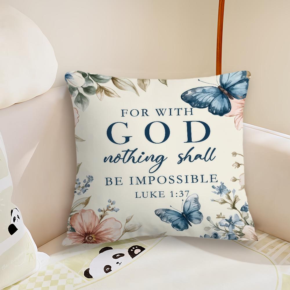 Simple Bible Flower Butterfly cushion cover Plush Fabric Soft Double Sided Print Sofa Cushion Cover Throw Pillow Covers 30x30CM(12x12in)