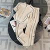 Fashion Sportswear Set for Women's Summer Western-style Age Reducing Korean Casual Wide Leg Pants Two-piece Set