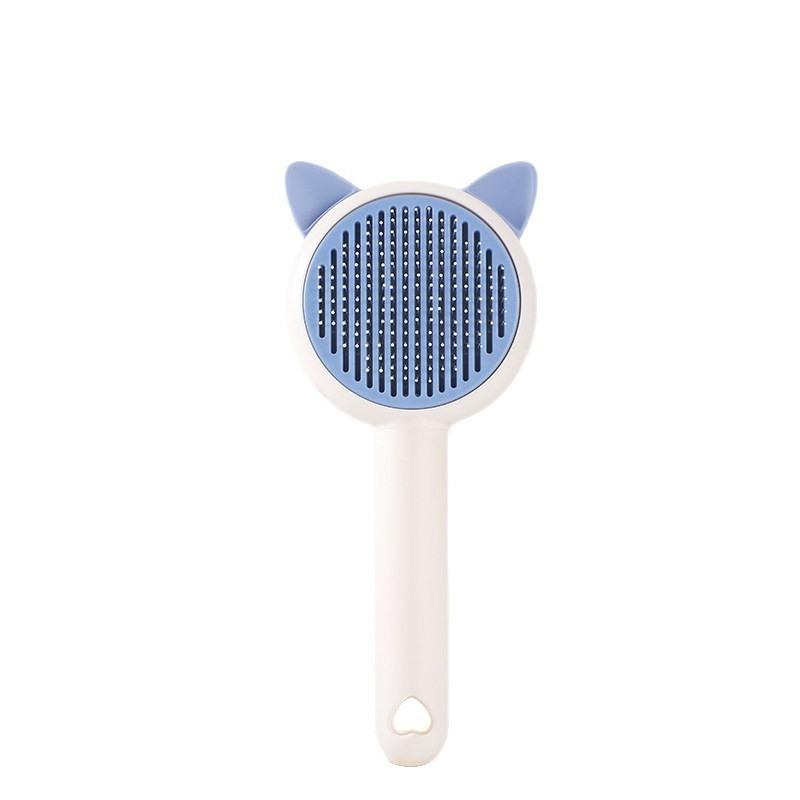 

Cat Self-cleaning Hairbrush - Remove Hair with One Click Without Hurting The Skin. Special Comb for Cats To Remove Loose Hair. 20*8.5 синий/белый