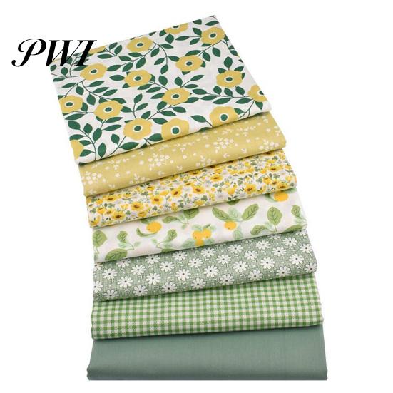 Patchwork Cloth 1 Set Beautiful Flower Printed Lightweight Elegant Eye-catching Fabric Sewing for Home Needlework