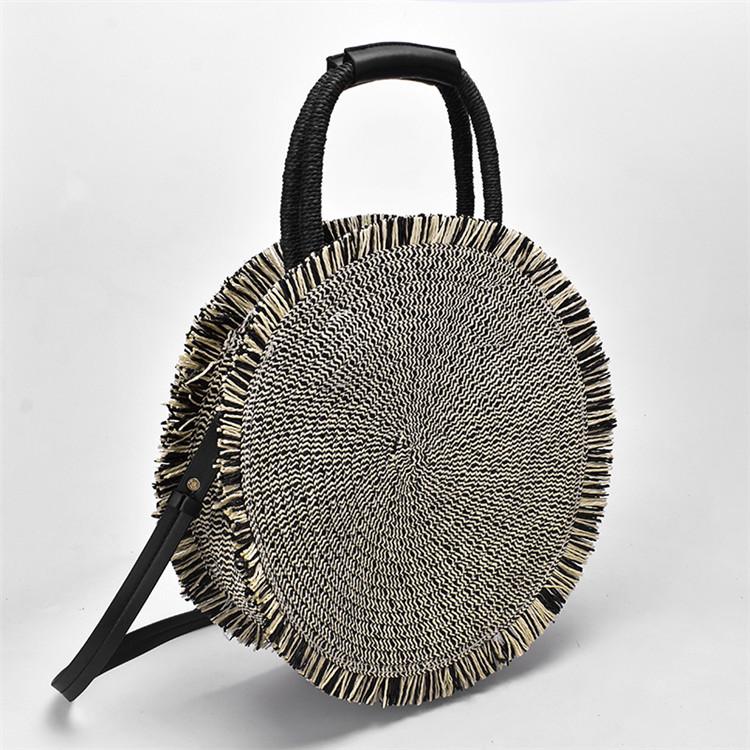 Straw rattan bags handmade fabric totes shoulder crossbody bags large summer beach bag
