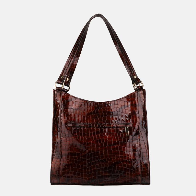 Sofia - Brown Patent Leather Handbag