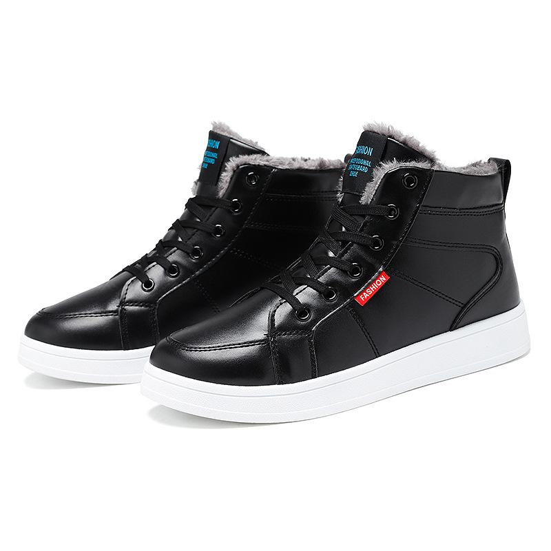 Mode Neue Herrenstiefel PU-Leder Wasserdicht Schnürstiefel Herren Winter Knöchel Leichte Schuhe Herren Winter Lässig Rutschfest