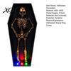 Automatic Dancing Skeleton Halloween in Casket, Light Up Musical Toy with Desktop Decoration LED Lights, Spooky Animated Decor, Party Haunted