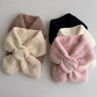 Eșarfă pentru bebeluși, tricotată de iarnă, pluș, bumbac moale, culoare solidă, versatilă, rezistentă la vânt, în aer liber, eșarfe încrucișate pentru gât.