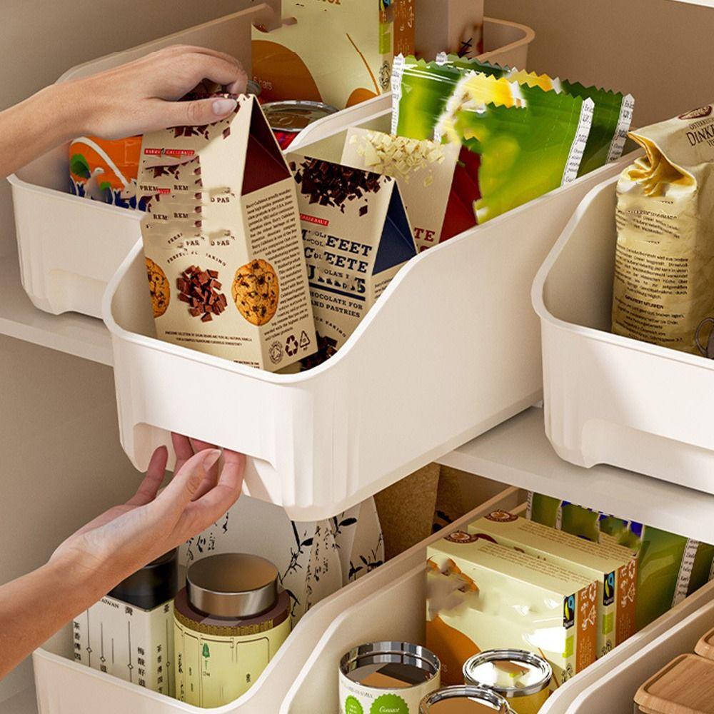 Multifunction Kitchen Storage Box White Transparent Large Capacity Storage Case Desktop Plastic Organizer Container