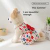 Dog Princess Dress Print Summer with Bowknot Button Sweet Cute Puppy Cat Skirt Thin Pets Wedding Party Chihuahua Clothes