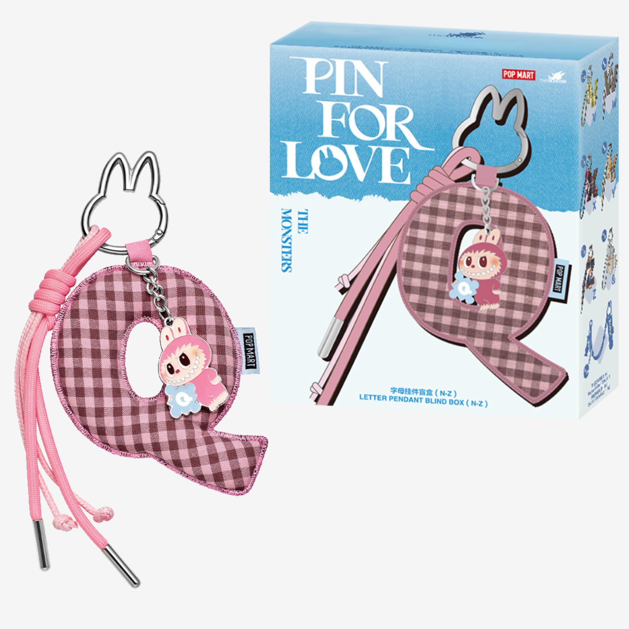 

[POP MART] THE MONSTERS Labubu Брелок – Серия PIN FOR LOVE Подвеска с алфавитом N-Z, Дизайнерская игрушка, Коллекционный аксессуар