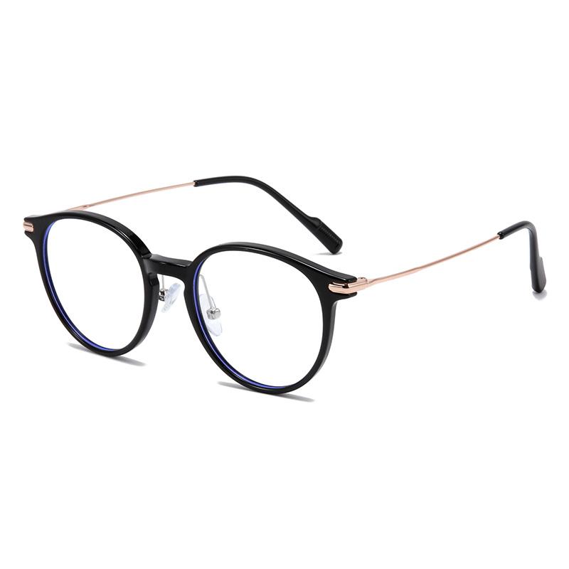 Black Gold Frame Anti Blue Rays Oval Prescription Glasses For The Nearsighted Women Men Myopia Spectacles 0 -0.5 -0.75 To -6.0